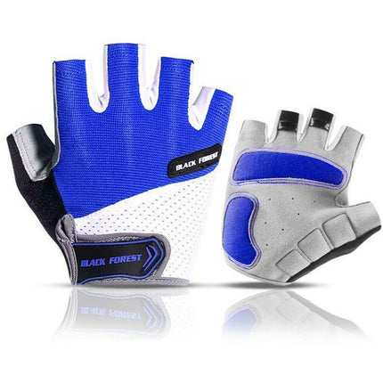 Blue Cycling Bicycle Bike Half Finger Antiskid Silicone Breathable Gloves - Go2buy Australia