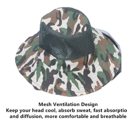 Camouflage Hat with Mosquito Net Bee Fishing Repellent Mesh Camping Hiking Camo - Go2buy Australia