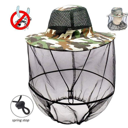 Camouflage Hat with Mosquito Net Bee Fishing Repellent Mesh Camping Hiking Camo - Go2buy Australia