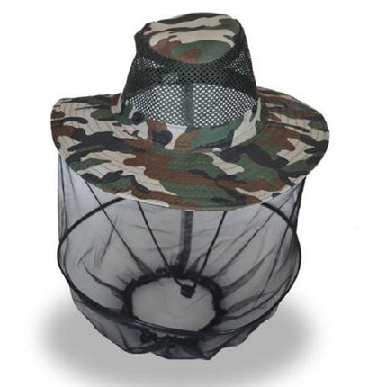 Camouflage Hat with Mosquito Net Bee Fishing Repellent Mesh Camping Hiking Camo - Go2buy Australia