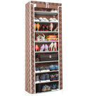 27 Pairs Portable Shoe Rack with Nonwoven Fabric Cover 10 Tiers Storage Organizer