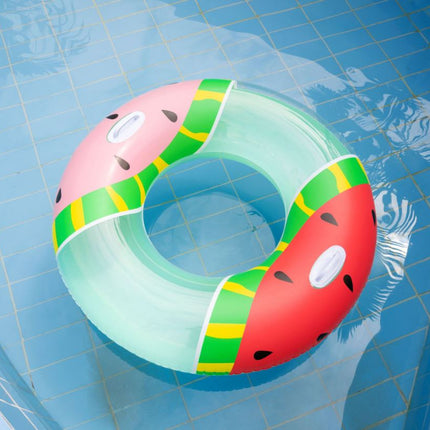 Double Color Inflatable Pool Float Swim Ring Watermelon With Handle 120cm - Go2buy Australia