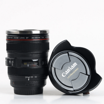 DSLR 24 - 105mm Camera Lens Cup Stainless Steel Coffee Tea Mug 400ML Drink - Go2buy Australia