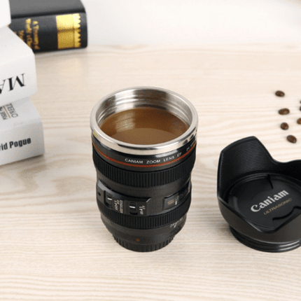 DSLR 24 - 105mm Camera Lens Cup Stainless Steel Coffee Tea Mug 400ML Drink - Go2buy Australia