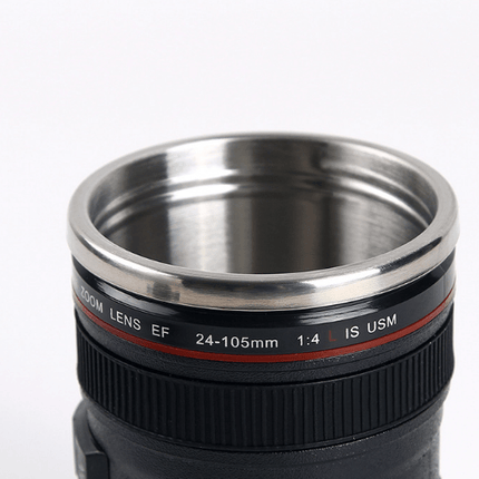 DSLR 24 - 105mm Camera Lens Cup Stainless Steel Coffee Tea Mug 400ML Drink - Go2buy Australia