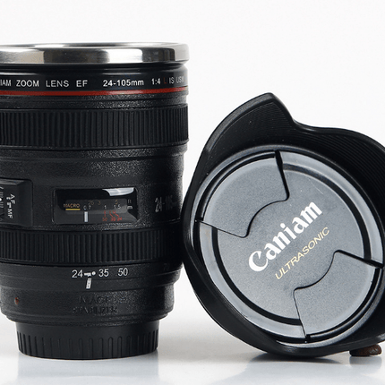 DSLR 24 - 105mm Camera Lens Cup Stainless Steel Coffee Tea Mug 400ML Drink - Go2buy Australia