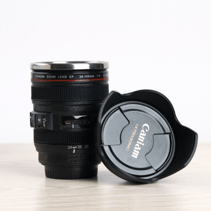 DSLR 24 - 105mm Camera Lens Cup Stainless Steel Coffee Tea Mug 400ML Drink - Go2buy Australia