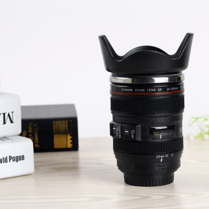 DSLR 24 - 105mm Camera Lens Cup Stainless Steel Coffee Tea Mug 400ML Drink - Go2buy Australia