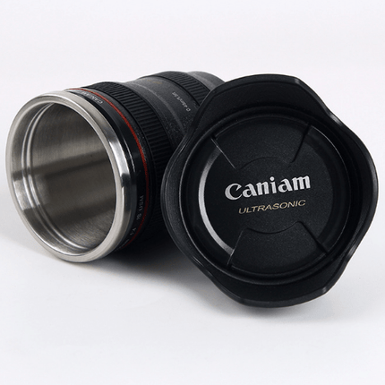 DSLR 24 - 105mm Camera Lens Cup Stainless Steel Coffee Tea Mug 400ML Drink - Go2buy Australia