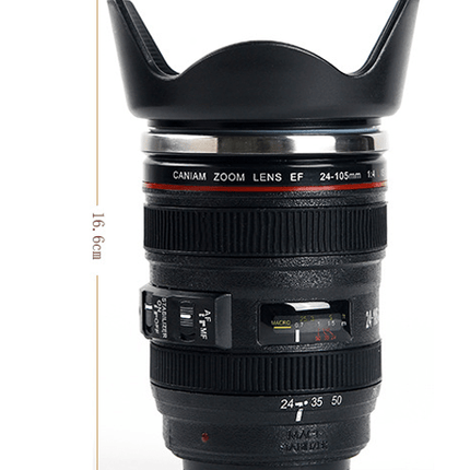 DSLR 24 - 105mm Camera Lens Cup Stainless Steel Coffee Tea Mug 400ML Drink - Go2buy Australia