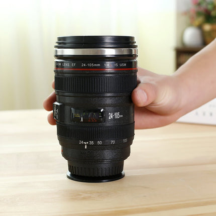DSLR 24 - 105mm Camera Lens Suction Mighty Cup Stainless Steel Coffee Mug 400ML - Go2buy Australia