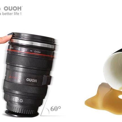 DSLR 24 - 105mm Camera Lens Suction Mighty Cup Stainless Steel Coffee Mug 400ML - Go2buy Australia