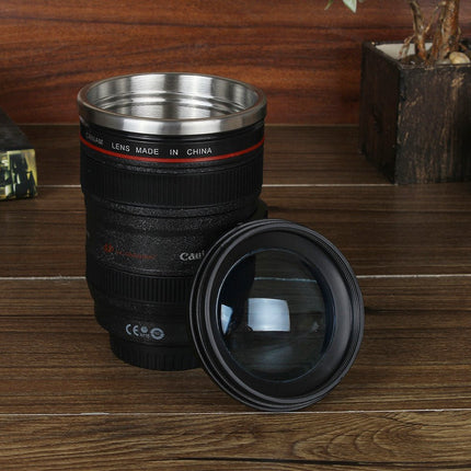 DSLR Camera Lens Self Mixing Automatic Stirring Cup Stainless Steel Coffee Mug - Go2buy Australia