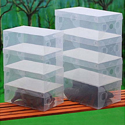 Foldable Clear Plastic Shoe Storage Box Stackable Organizer For Men - Go2buy Australia