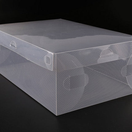 Foldable Clear Plastic Shoe Storage Box Stackable Organizer For Men - Go2buy Australia