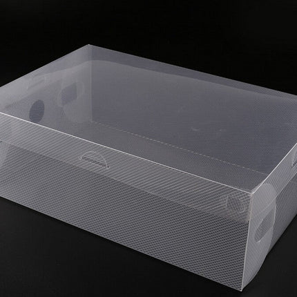 Foldable Clear Plastic Shoe Storage Box Stackable Organizer For Men - Go2buy Australia