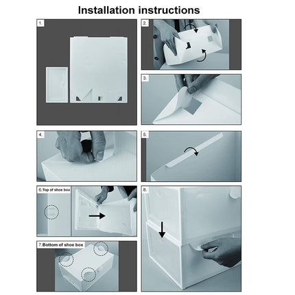 Foldable Plastic Stackable Shoe Storage Box Organizer Heart Drawer For Men - Go2buy Australia