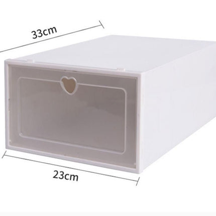 Foldable Plastic Stackable Shoe Storage Box Organizer Heart Drawer For Women Kids - Go2buy Australia