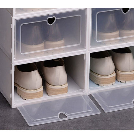 Foldable Plastic Stackable Shoe Storage Box Organizer Heart Drawer For Women Kids - Go2buy Australia
