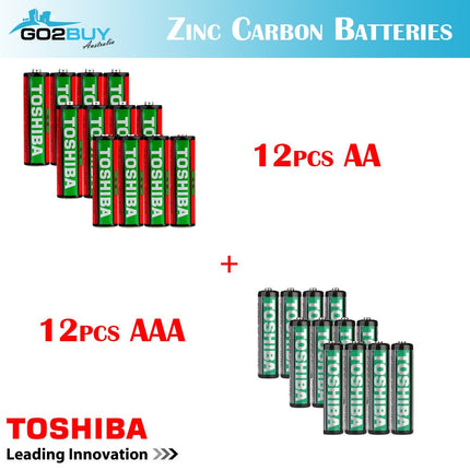 GENUINE TOSHIBA Zinc Carbon AA|AAA Cell Super Long Batteries - Go2buy Australia