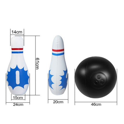 Giant 61cm Inflatable Bowling Set for Kids Indoor or Outdoor ACTIVE FUN Family Game - Go2buy Australia