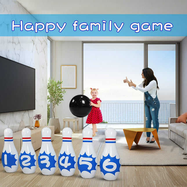 Giant 61cm Inflatable Bowling Set for Kids Indoor or Outdoor ACTIVE FUN Family Game - Go2buy Australia