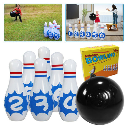 Giant 61cm Inflatable Bowling Set for Kids Indoor or Outdoor ACTIVE FUN Family Game - Go2buy Australia