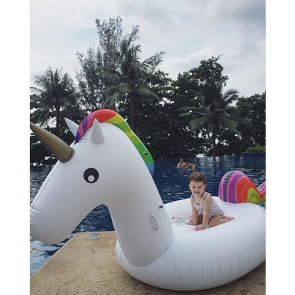 Giant Inflatable Rainbow Unicorn Pool Float Raft 200*100*90cm - Go2buy Australia