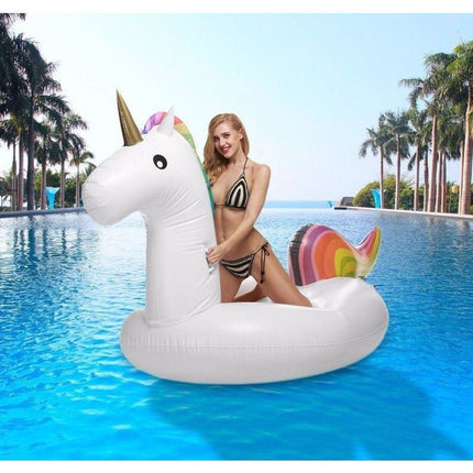 Giant Inflatable Rainbow Unicorn Pool Float Raft 275*140*120cm - Go2buy Australia