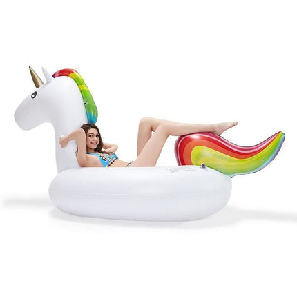 Giant Inflatable Rainbow Unicorn Pool Float Raft 275*140*120cm - Go2buy Australia