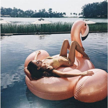 Giant Inflatable Rose Gold Flamingo Pool Float Raft 150*105cm - Go2buy Australia