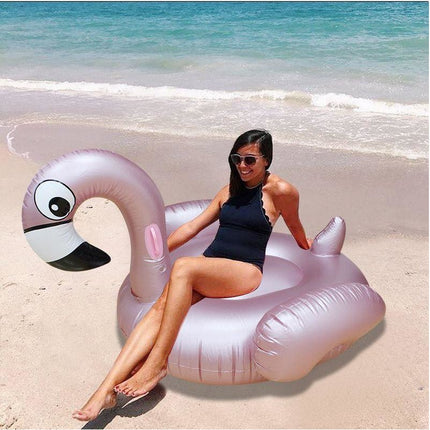 Giant Inflatable Rose Gold Flamingo Pool Float Raft 150*105cm - Go2buy Australia