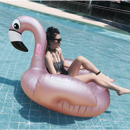 Giant Inflatable Rose Gold Flamingo Pool Float Raft 150*105cm - Go2buy Australia