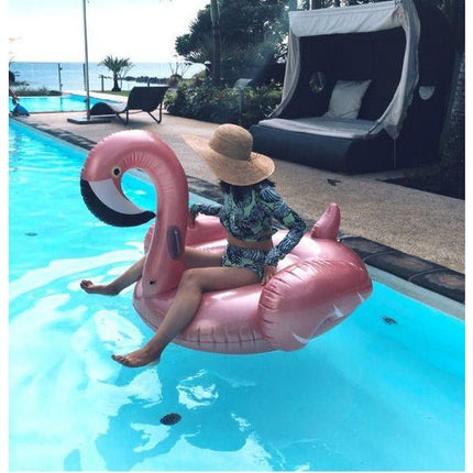 Giant Inflatable Rose Gold Flamingo Pool Float Raft 150*105cm - Go2buy Australia