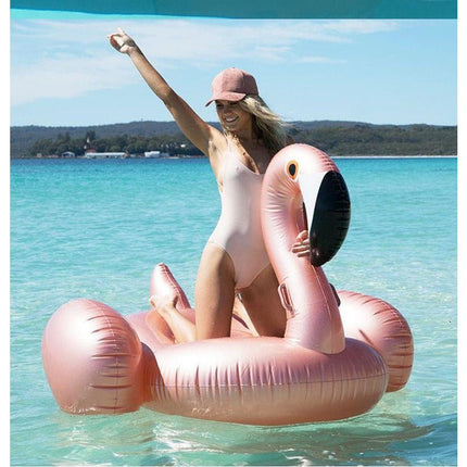 Giant Inflatable Rose Gold Flamingo Pool Float Raft 192*180*115cm - Go2buy Australia
