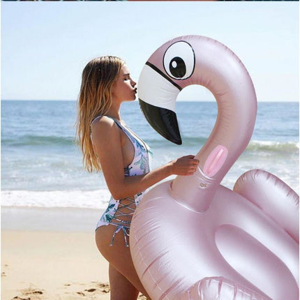 Giant Inflatable Rose Gold Flamingo Pool Float Raft 192*180*115cm - Go2buy Australia