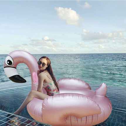 Giant Inflatable Rose Gold Flamingo Pool Float Raft 192*180*115cm - Go2buy Australia
