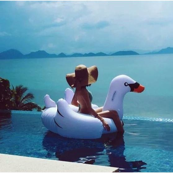 Giant Inflatable White Swan Pool Float Raft 150*105cm - Go2buy Australia