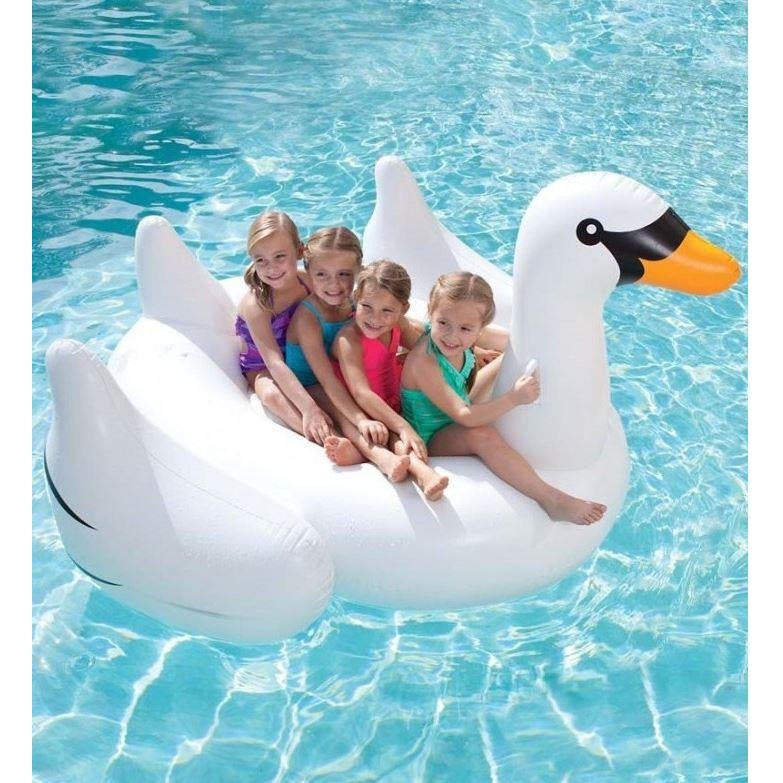 White Inflatable Pool Float Raft Giant Inflatable White Swan Pool Float Raft 190*175*115cm – Go2buy ...
