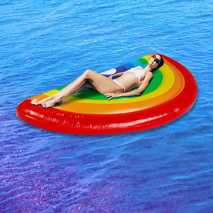 Giant Rainbow Float Luxe Lie - On Inflatable Summer Fun Pool Beach - Go2buy Australia