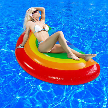 Giant Rainbow Float Luxe Lie - On Inflatable Summer Fun Pool Beach - Go2buy Australia