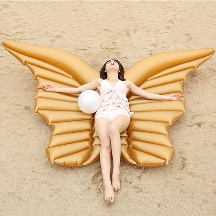 Gold Giant Inflatable White Angel Wings Pool Float Raft 250*180cm - Go2buy Australia