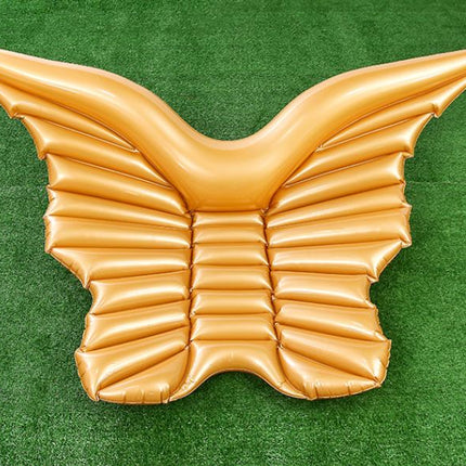 Gold Giant Inflatable White Angel Wings Pool Float Raft 250*180cm - Go2buy Australia