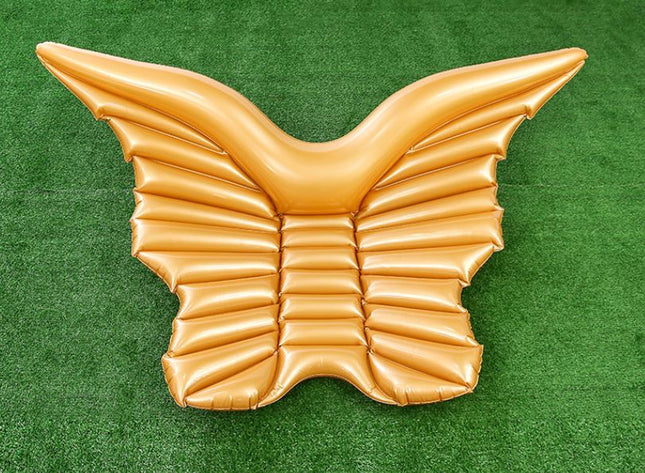 Gold Giant Inflatable White Angel Wings Pool Float Raft 250*180cm - Go2buy Australia