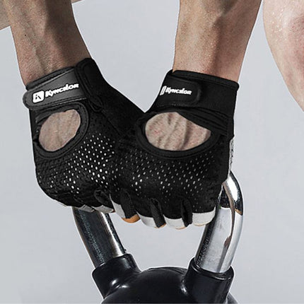 Grey Fitness Gym Gloves Anti - Skid Half Finger Gel Weight Lifting Mesh Women/Men - Go2buy Australia