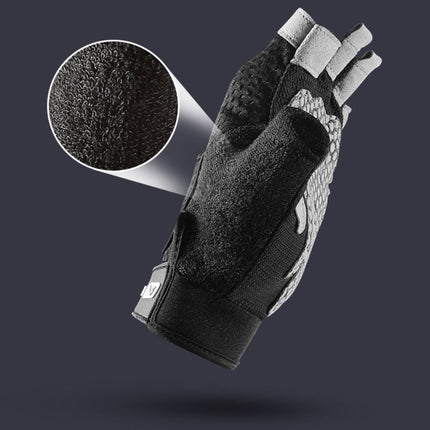 Grey Fitness Gym Gloves Anti - Skid Half Finger Gel Weight Lifting Mesh Women/Men - Go2buy Australia