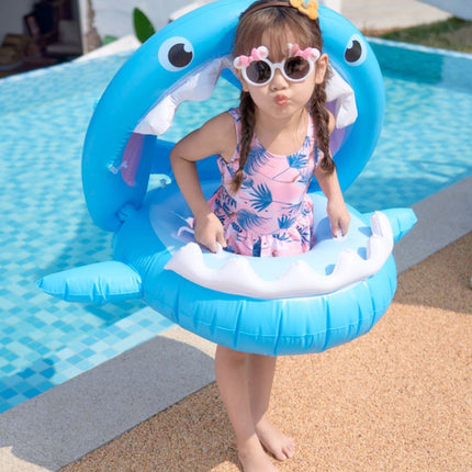 Inflatable Baby Float Shark With Sunshade Swimming Seat Floating Pool Toy Swim Ring - Go2buy Australia
