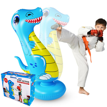 Inflatable Boxing Punching Tower Bag Dinosaur Free Standing With Bounce Back 120cm - Go2buy Australia