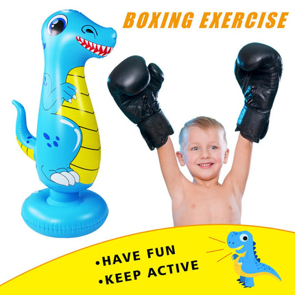 Inflatable Boxing Punching Tower Bag Dinosaur Free Standing With Bounce Back 120cm - Go2buy Australia
