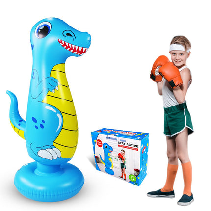Inflatable Boxing Punching Tower Bag Dinosaur Free Standing With Bounce Back 120cm - Go2buy Australia